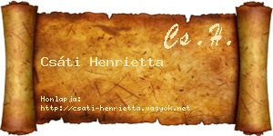 Csáti Henrietta névjegykártya