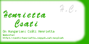 henrietta csati business card