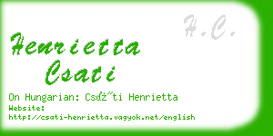 henrietta csati business card